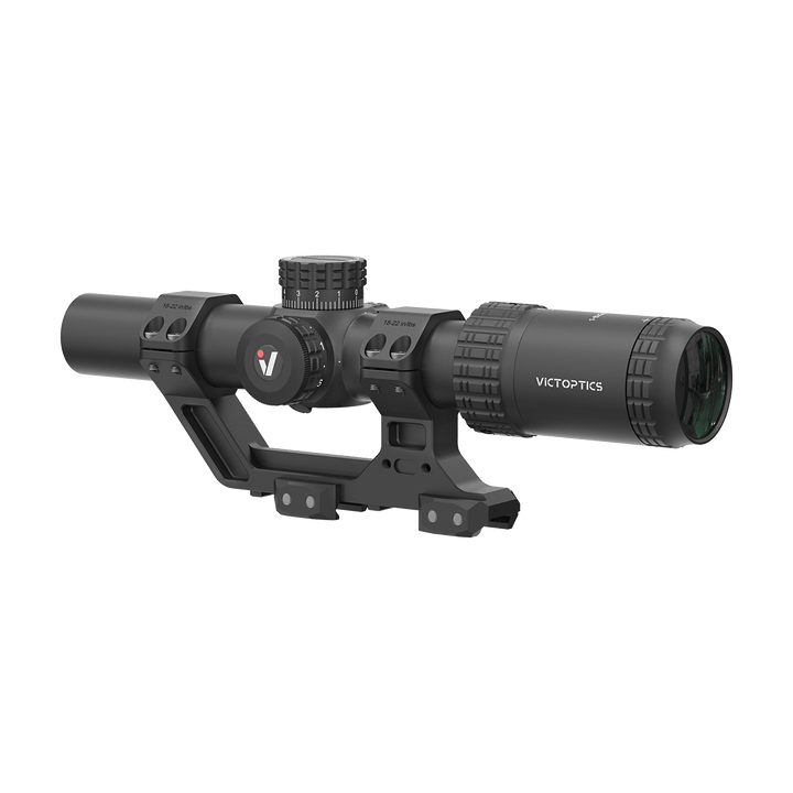 Victoptics S6 1-6x24i Fiber LPVO SFP Rifle Scope w/ 1-Piece Extreme High Picatinny AR Mount Kit - Bang Bang Airsoft