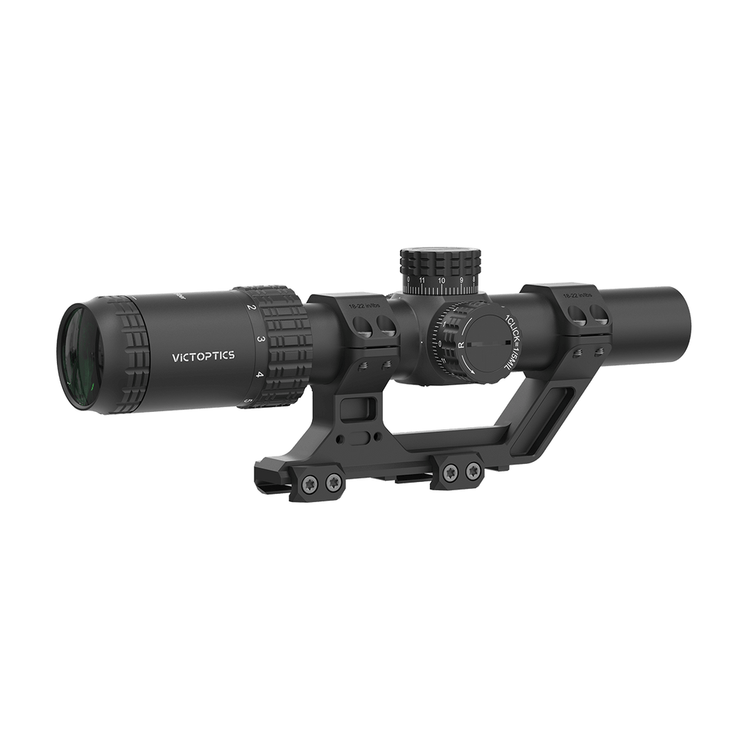 Victoptics S6 1-6x24i Fiber LPVO SFP Rifle Scope w/ 1-Piece Extreme High Picatinny AR Mount Kit - Bang Bang Airsoft