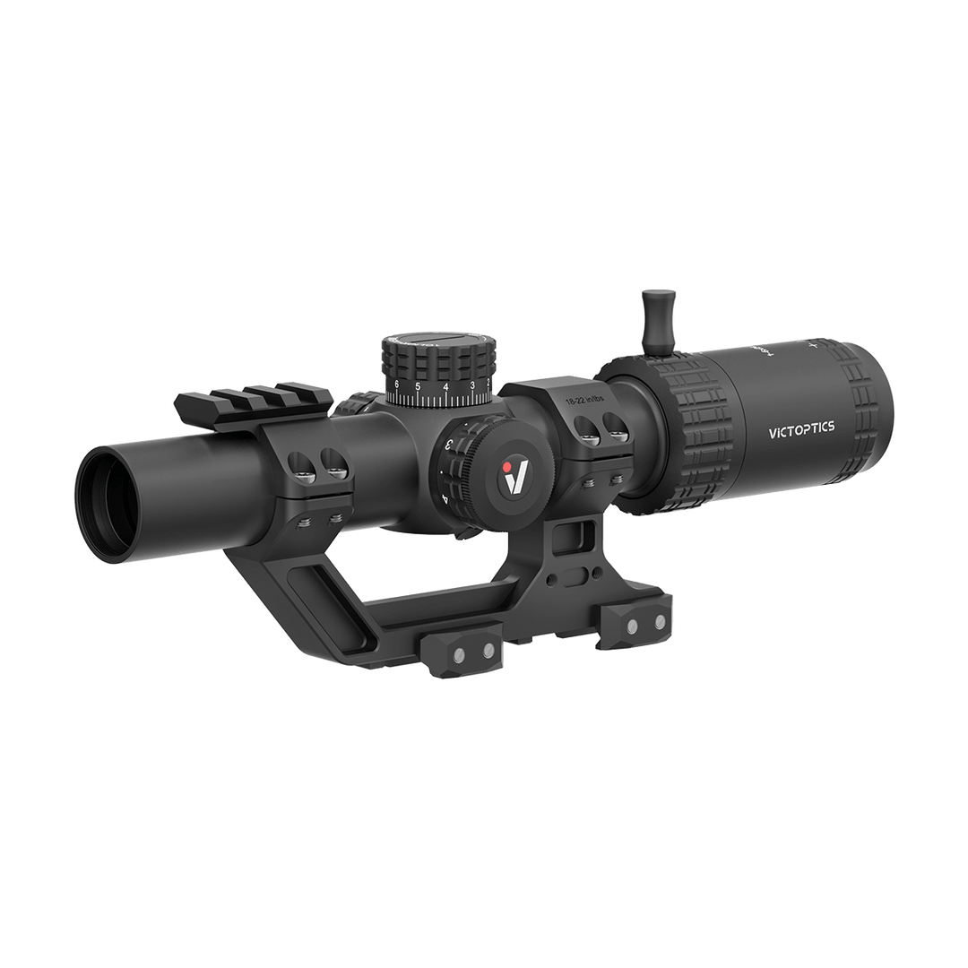 Victoptics S6 1-6x24i Fiber LPVO SFP Rifle Scope w/ 1-Piece Extreme High Picatinny AR Mount Kit - Bang Bang Airsoft