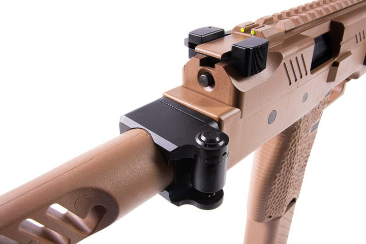 Vorsk VMP - 1 GBB SMG with 2 Magazines & Suppressor - Tan - Bang Bang Airsoft