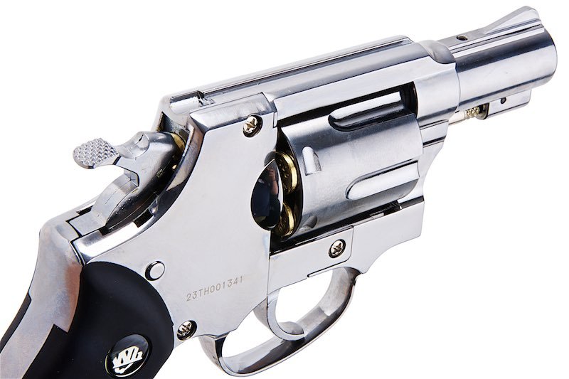 WinGun Airsoft Revolver CO2 733 (2 inch, Black Grip, 6mm Version) - Silver - Bang Bang Airsoft