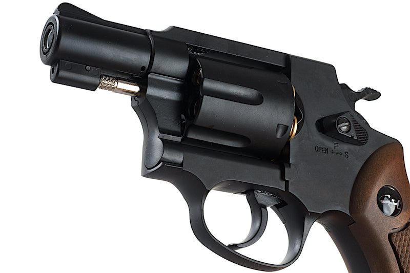 WinGun Airsoft Revolver CO2 733 (2inch, Brown Grip, 6mm Version) - Black