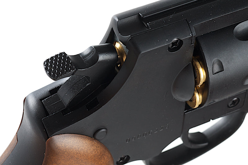 WinGun Airsoft Revolver CO2 733 (2inch, Brown Grip, 6mm Version) - Black
