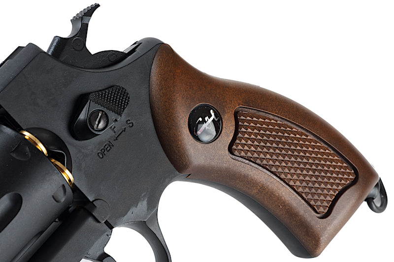 WinGun Airsoft Revolver CO2 733 (2inch, Brown Grip, 6mm Version) - Black