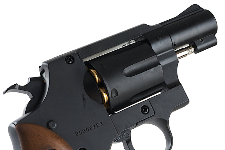 WinGun Airsoft Revolver CO2 733 (2inch, Brown Grip, 6mm Version) - Black