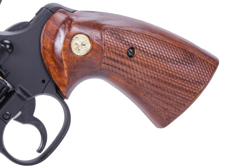 King Arms Python 357 / Evil Series Real Wood Grip Panel w/ Golden Plate
