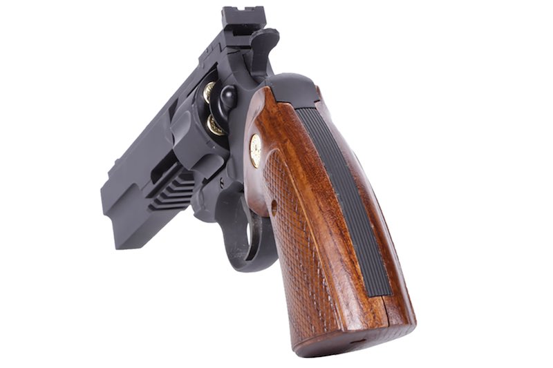 King Arms Python 357 / Evil Series Real Wood Grip Panel w/ Golden Plate