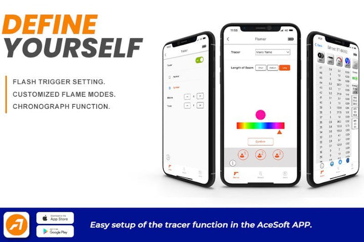 ACETECH Bifrost BT Tracer Unit - Black (M14CCW) (Compatible with Green & Red bbs, Bluetooth Function) - Bang Bang Airsoft