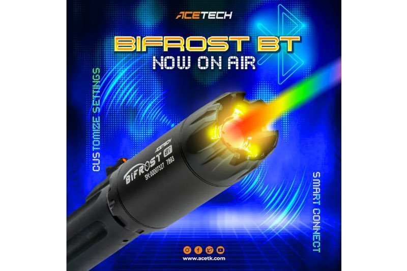 ACETECH Bifrost BT Tracer Unit - Black (M14CCW) (Compatible with Green & Red bbs, Bluetooth Function) - Bang Bang Airsoft