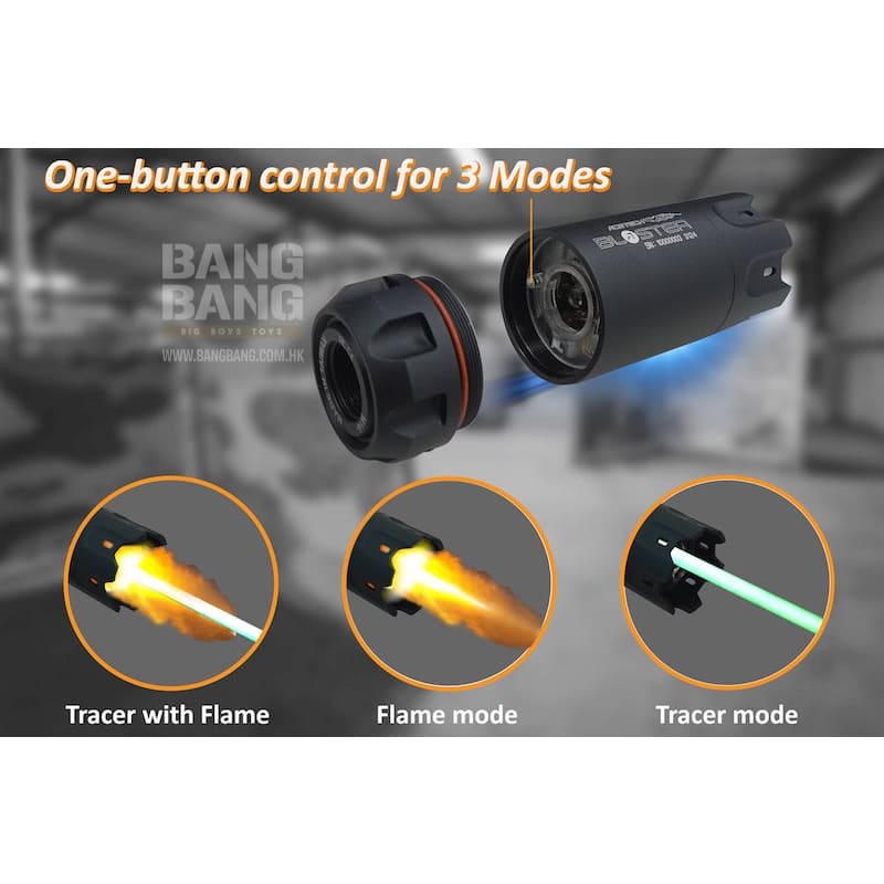 ACETECH Blaster Tracer Unit - Black (M14CCW) with M11CW Adaptor (Flame Effect) - DE - Bang Bang Airsoft