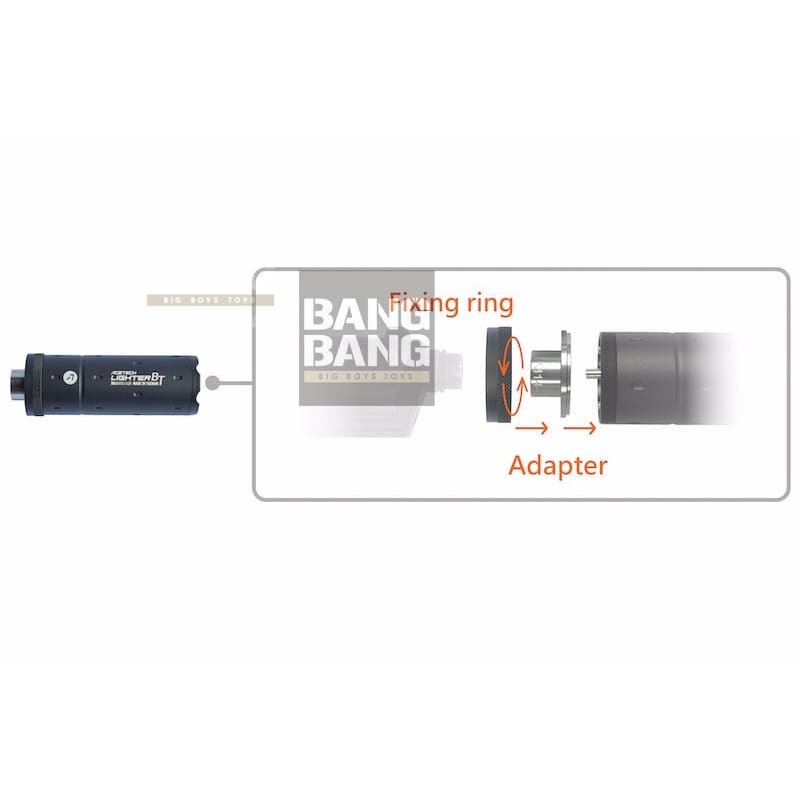 ACETECH Lighter BT Tracer Unit - Black (M14CCW) with M11 CW Adaptor & Miscro USB charging cable - Bang Bang Airsoft