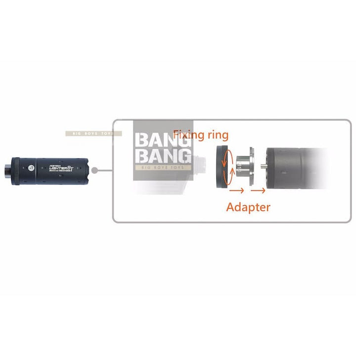 ACETECH Lighter BT Tracer Unit - Black (M14CCW) with M11 CW Adaptor & Miscro USB charging cable - Bang Bang Airsoft