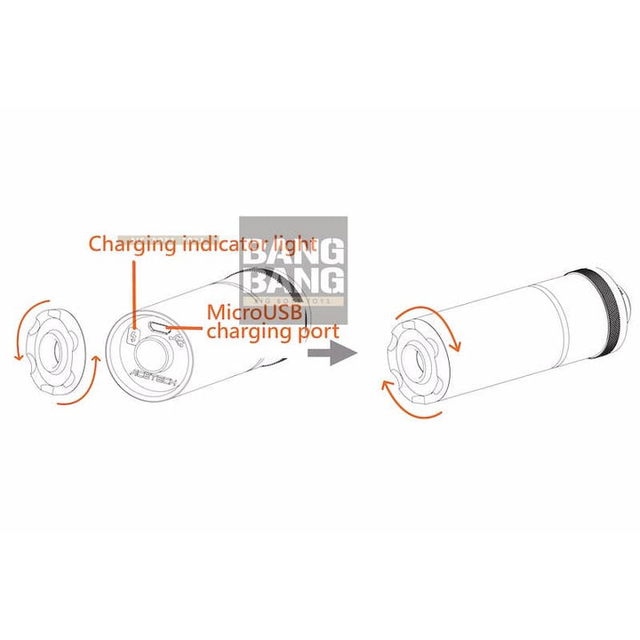 ACETECH Lighter BT Tracer Unit - Black (M14CCW) with M11 CW Adaptor & Miscro USB charging cable - Bang Bang Airsoft