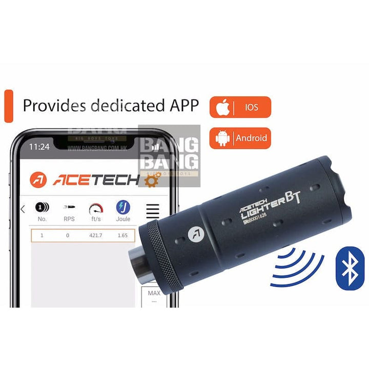 ACETECH Lighter BT Tracer Unit - Black (M14CCW) with M11 CW Adaptor & Miscro USB charging cable - Bang Bang Airsoft