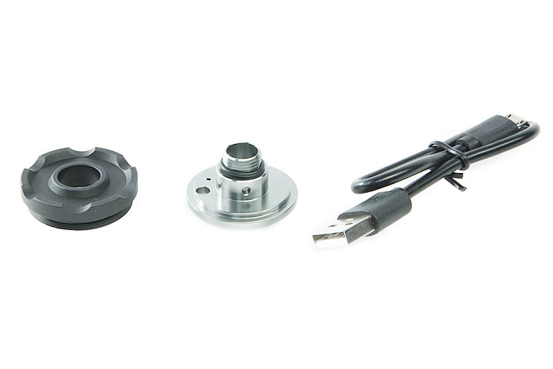 ACETECH Lighter BT Tracer Unit (Flat) - Black (M14CCW) with M11 CW Adaptor w/ Micro USB charging cable - Bang Bang Airsoft