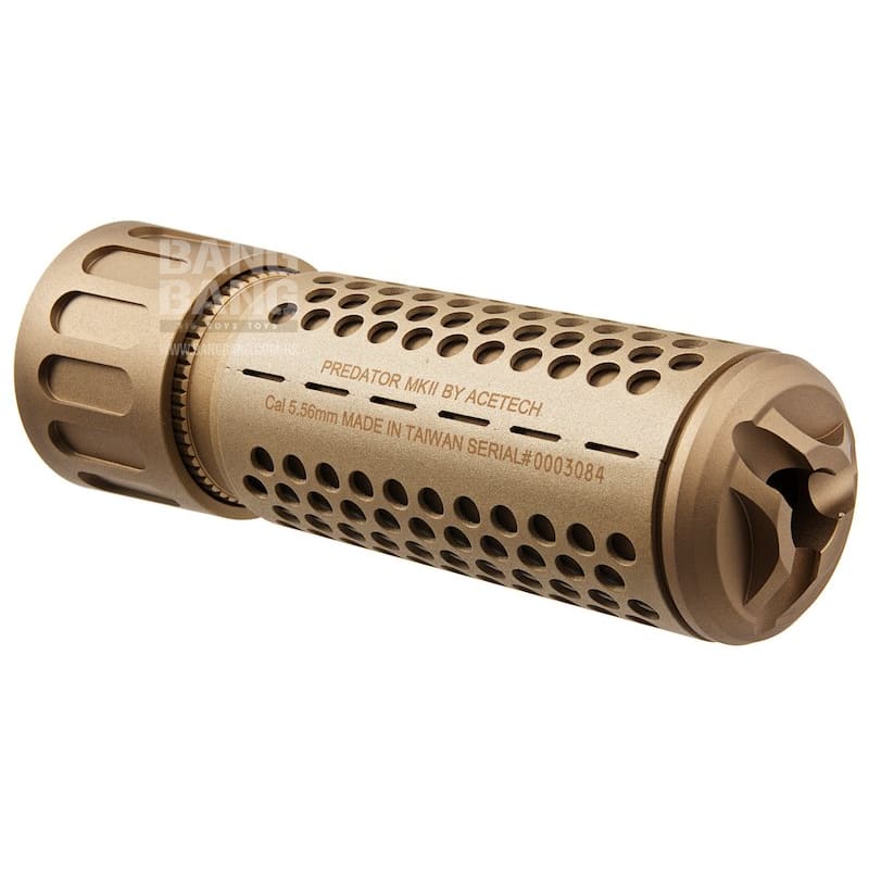 ACETECH Predator MKII Tracer Suppressor Unit (M14CCW) w/ Brighter C inside - Tan - Bang Bang Airsoft
