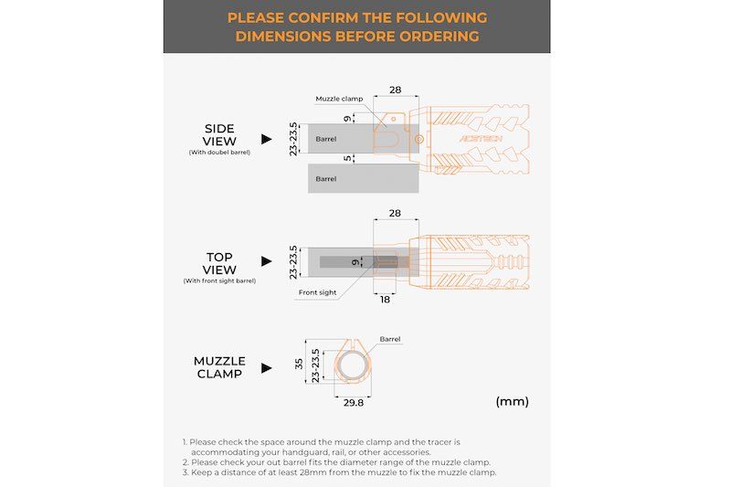 ACETECH Quark R Bifrost Tracer Unit (Design for 870 Shotgun Series) - Black - Bang Bang Airsoft
