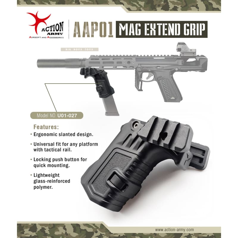 ACTION ARMY AAP - 01 Mag Extend Grip - Bang Bang Airsoft