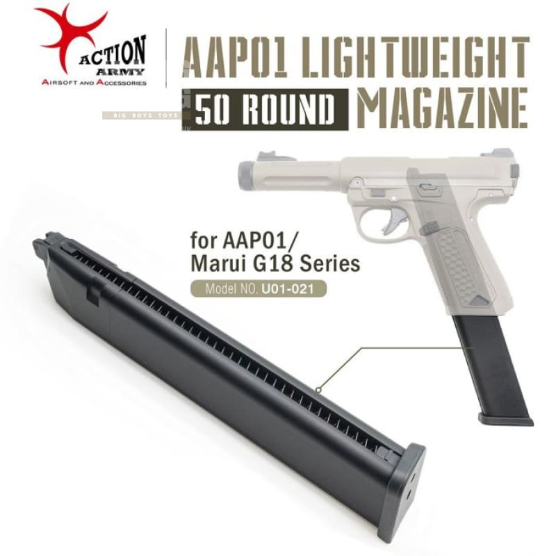 Action Army Lightweight 50 rds Gas Magazine for AAP - 01 / Marui G18C - Bang Bang Airsoft