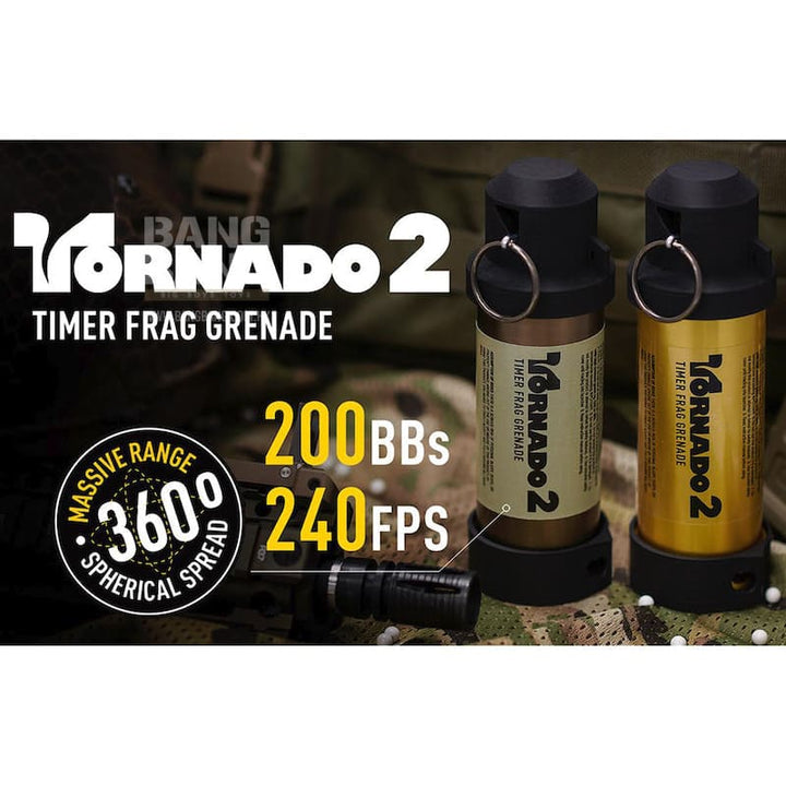 Airsoft innovations Tornado 2 Timer Frag Grenade - Gold - Bang Bang Airsoft