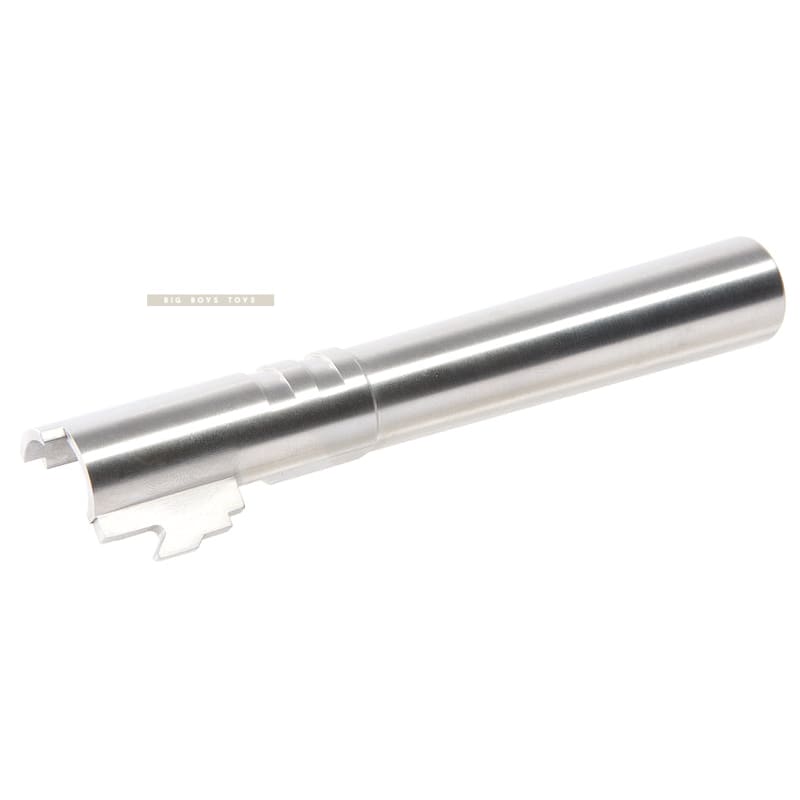 Airsoft Masterpiece .40 S&W Steel Threaded Fix Outer Barrel for Tokyo Marui Hi - Capa 5.1 GBB Pistol - Silver - Bang Bang Airsoft