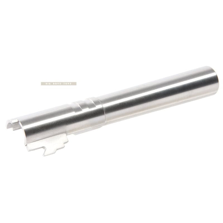 Airsoft Masterpiece .40 S&W Steel Threaded Fix Outer Barrel for Tokyo Marui Hi - Capa 5.1 GBB Pistol - Silver - Bang Bang Airsoft