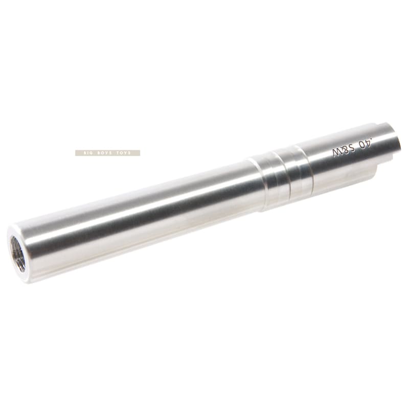 Airsoft Masterpiece .40 S&W Steel Threaded Fix Outer Barrel for Tokyo Marui Hi - Capa 5.1 GBB Pistol - Silver - Bang Bang Airsoft