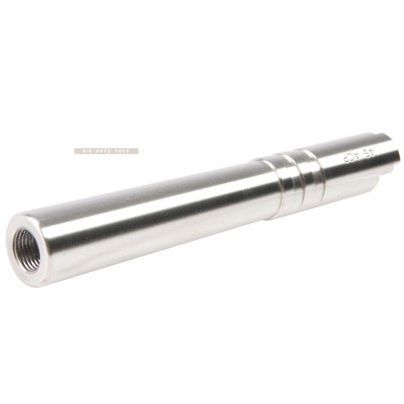 Airsoft Masterpiece .45 ACP Threaded Fix Outer Barrel (11mm CW) for Tokyo Marui Hi - Capa 5.1 GBB - Silver - Bang Bang Airsoft