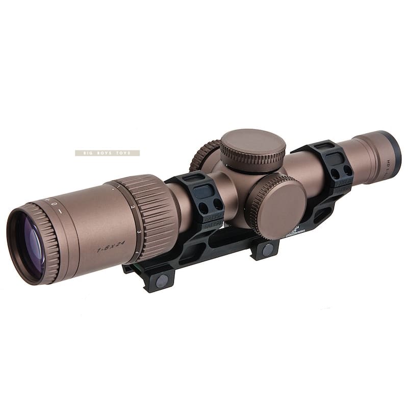 ARES 1 - 6 x 24 Illuminated Airsoft Scope w/ Scope Mount - Bronze - Bang Bang Airsoft