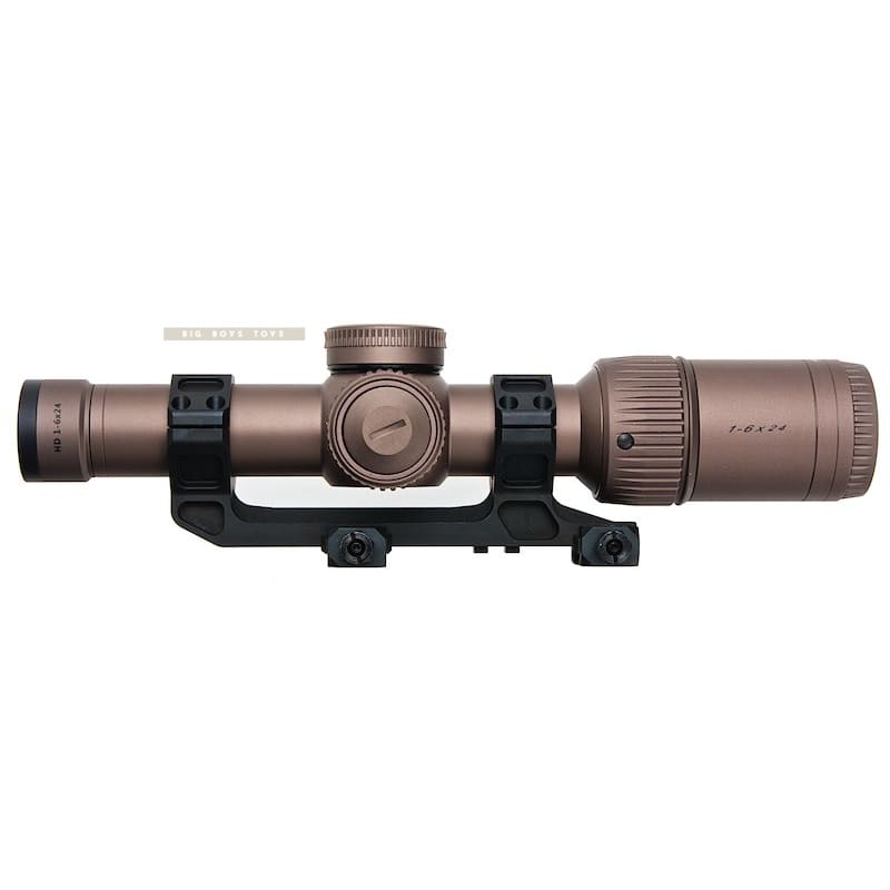 ARES 1 - 6 x 24 Illuminated Airsoft Scope w/ Scope Mount - Bronze - Bang Bang Airsoft