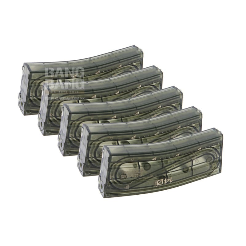 ARES 140 rds M16 Mid Cap Magazine for M4 / M16 AEG (5PCS / BOX) - Transparent - Bang Bang Airsoft