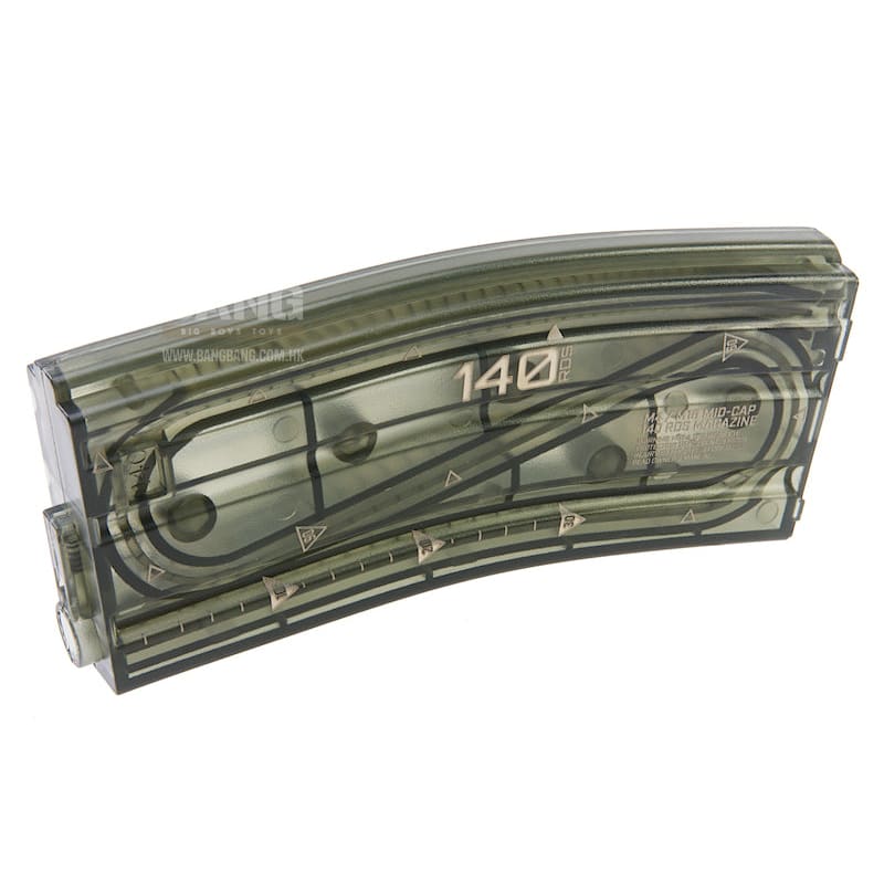 ARES 140 rds M16 Mid Cap Magazine for M4 / M16 AEG (5PCS / BOX) - Transparent - Bang Bang Airsoft