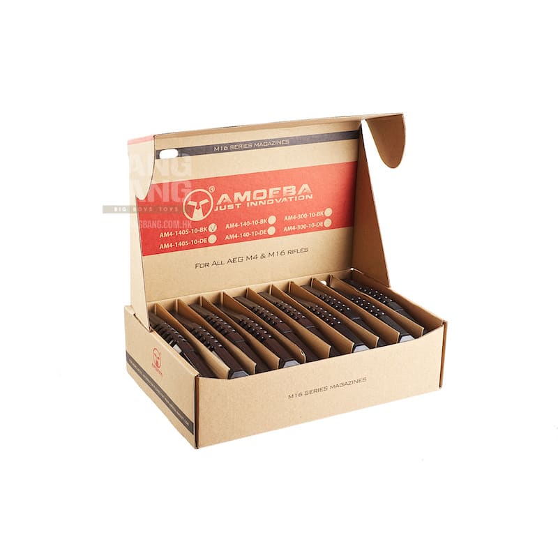 ARES Amoeba 140 rds S Class Box Set Magazines for M4/M16 AEG - Black (10pcs / Box) - Bang Bang Airsoft