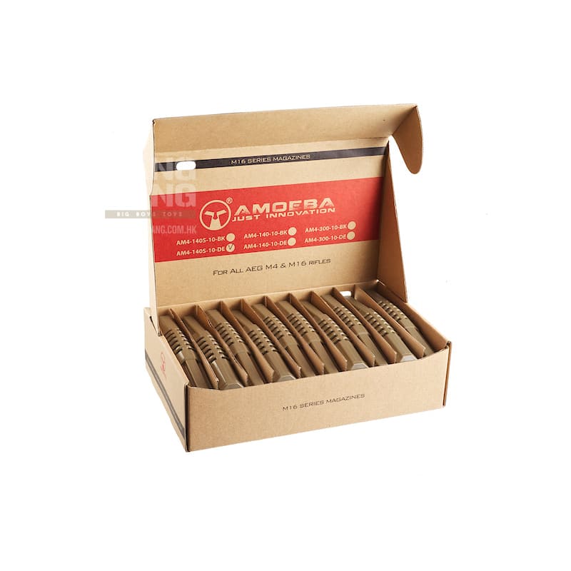ARES Amoeba 140 rds S Class Box Set Magazines for M4/M16 AEG - DE (10pcs / Box) - Bang Bang Airsoft
