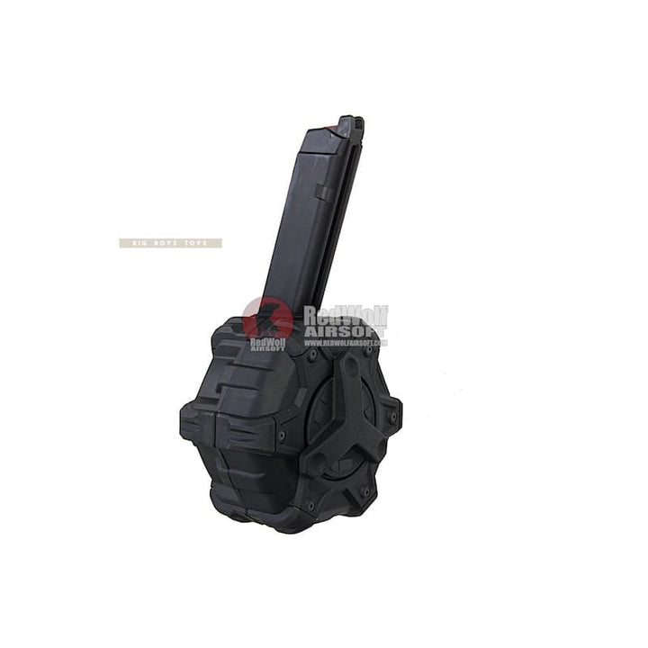 AW Custom 350rds Drum Magazine for AW/ WE/ Tokyo Marui G Model GBB Series - Black - Bang Bang Airsoft
