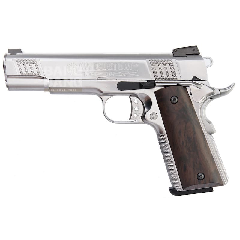 AW Custom Iconic 1911 Gas Blowback Pistol - Silver - Bang Bang Airsoft