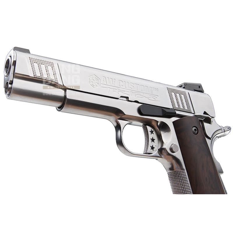 AW Custom Iconic 1911 Gas Blowback Pistol - Silver - Bang Bang Airsoft