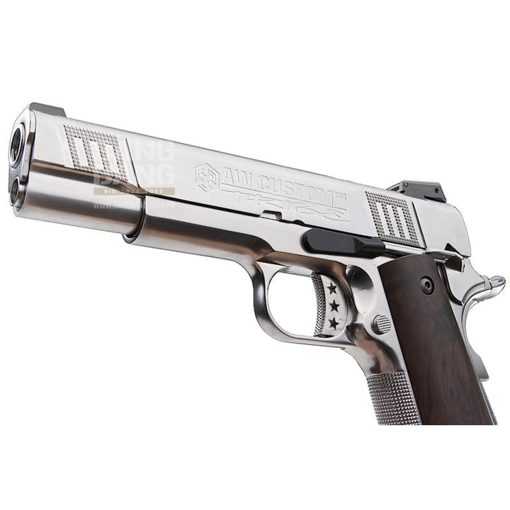 AW Custom Iconic 1911 Gas Blowback Pistol - Silver - Bang Bang Airsoft