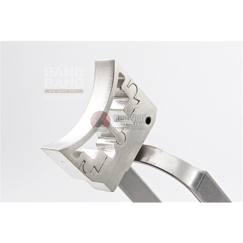 AW Custom Trigger Kit 1 for Tokyo Marui / WE / AW Hi Capa Series - Curved Trigger - Silver - Bang Bang Airsoft