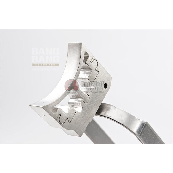 AW Custom Trigger Kit 1 for Tokyo Marui / WE / AW Hi Capa Series - Curved Trigger - Silver - Bang Bang Airsoft