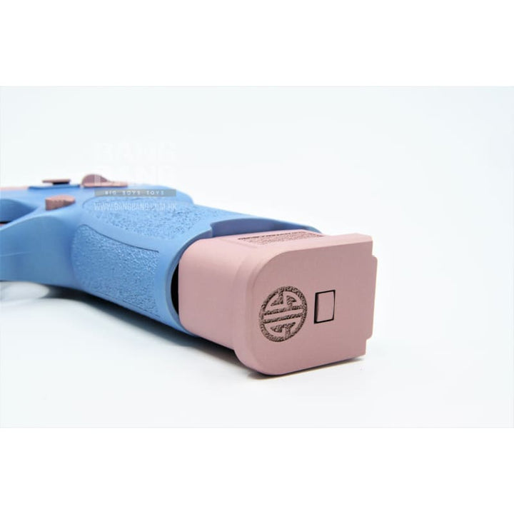 BANG BANG CUSTOM SIG AIR P320 M17 6MM GBB PISTOL (CERAKOTE PINK CHAMPAGNE SLIDE & POLAR BLUE Frame) - Bang Bang Airsoft