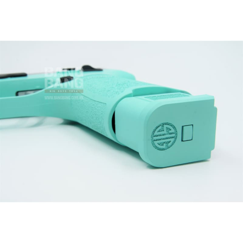 BANG BANG CUSTOM SIG AIR P320 M17 6MM GBB PISTOL (CERAKOTE TIFFANY BLUE FRAME & SLIVER SLIDE) - Bang Bang Airsoft