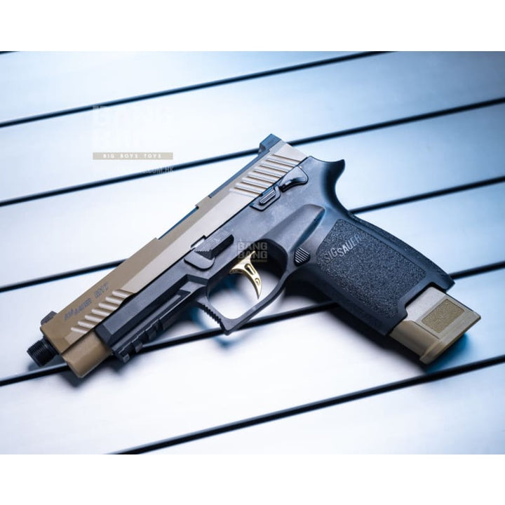 Bang Bang Custom SIG AIR P320 M17 with Threaded Barrel - Two Tone (FDE Slide) - Bang Bang Airsoft