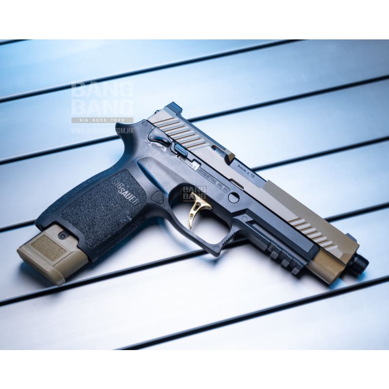 Bang Bang Custom SIG AIR P320 M17 with Threaded Barrel - Two Tone (FDE Slide) - Bang Bang Airsoft