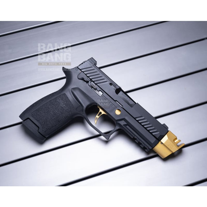 Bang Bang Custom SIG AIR P320 M18 with AC Style Compensator - Black & Gold - Bang Bang Airsoft