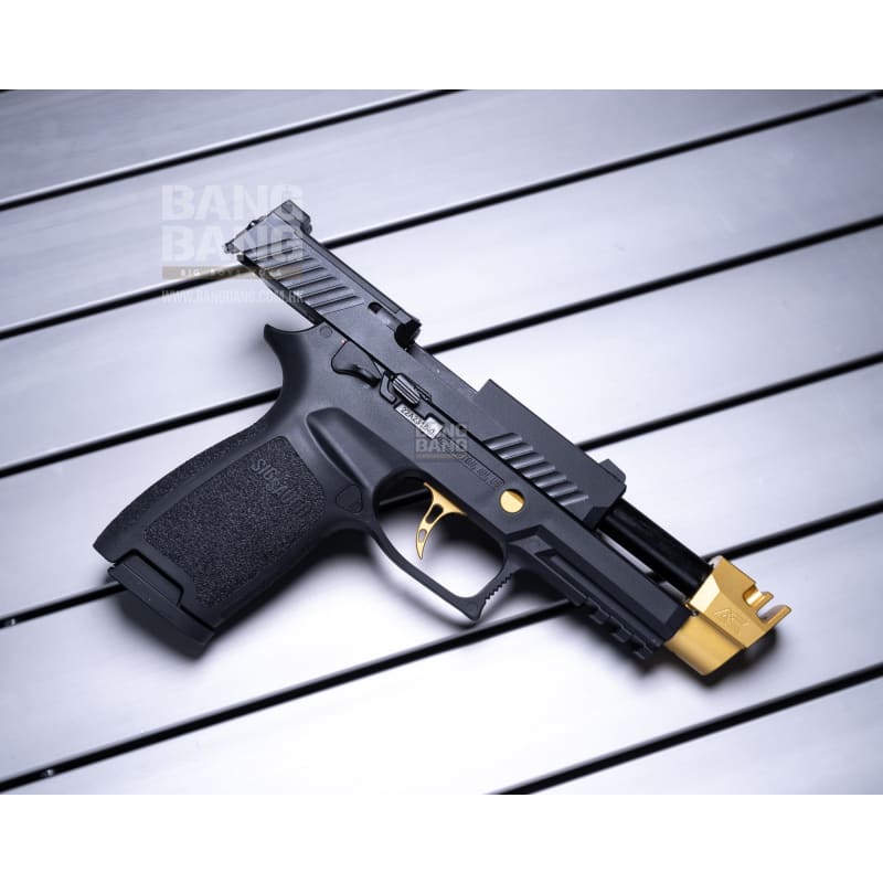 Bang Bang Custom SIG AIR P320 M18 with AC Style Compensator - Black & Gold - Bang Bang Airsoft