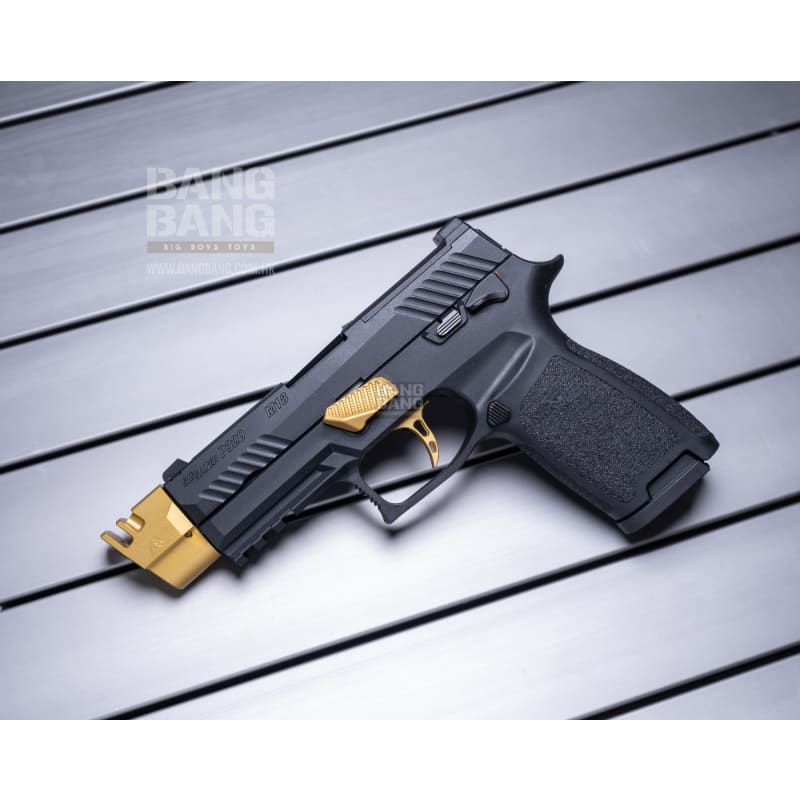 Bang Bang Custom SIG AIR P320 M18 with AC Style Compensator - Black & Gold - Bang Bang Airsoft