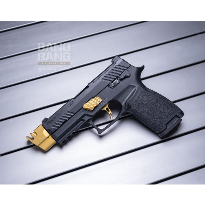 Bang Bang Custom SIG AIR P320 M18 with AC Style Compensator - Black & Gold - Bang Bang Airsoft