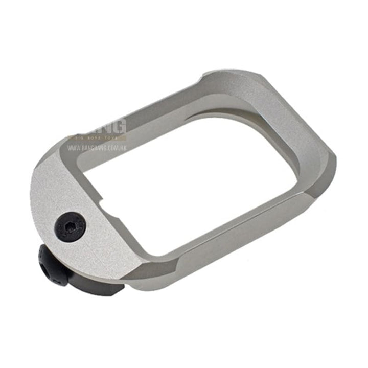 COWCOW Technology Aluminum CNC G19 Tactical Magwell for Tokyo Marui Model 19 & Umarex/VFC G19 GBBP - Silver - Bang Bang Airsoft