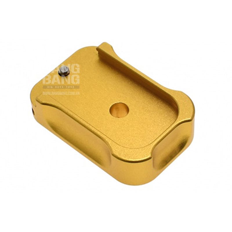 COWCOW Technology Aluminum CNC Tactical G Magbase for Tokyo Marui G - Series GBB Pistol - Gold - Bang Bang Airsoft
